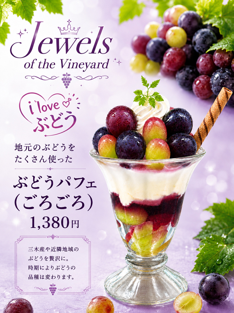 季節限定!ぶどうパフェ
