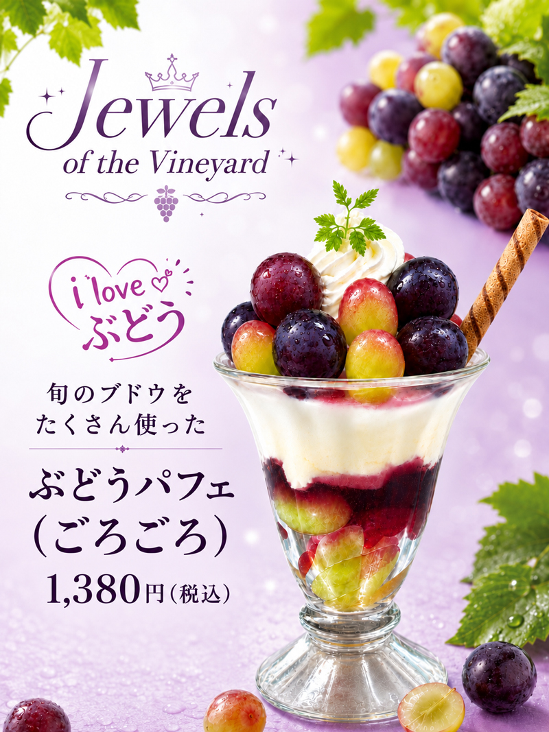 季節限定!ぶどうパフェ
